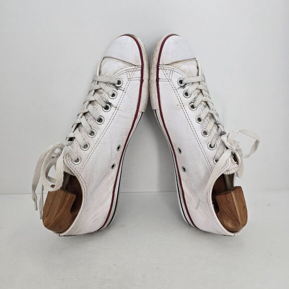 Converse | Chuck Taylor's All-Star white leather low-top sneakers | MENS 9.5 - Picture 8 of 9